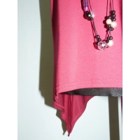 Tunika KIMONO dzianinowa z wydłużonymi bokami - bordowa